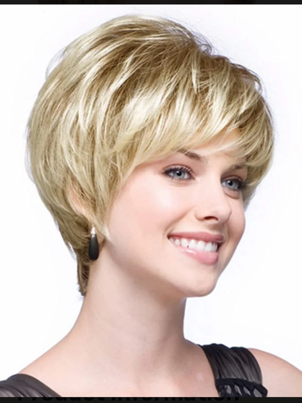 Short Layered Blonde Women's Wig - Chic Pixie Bob
